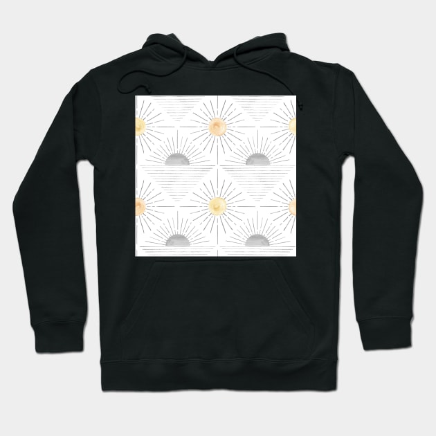 Minimalist sun pattern Hoodie by WhalesWay